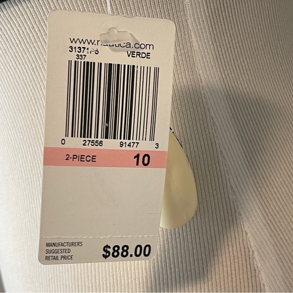 Nautica Tropical Navy/Green Bikini Top Only Size 10 NWT - Picture 4 of 5